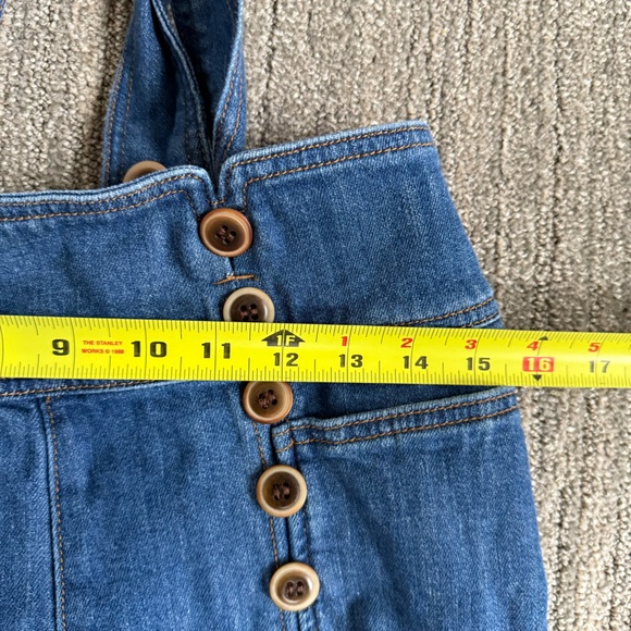 Anthropologie Pilcro And The Letterpress Bibbed Denim Wide Leg Jumpsuit Size 29 - Picture 13 of 13